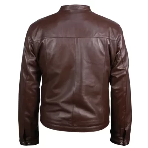 Cafe Racer Brown Leather Jacket - Image 2
