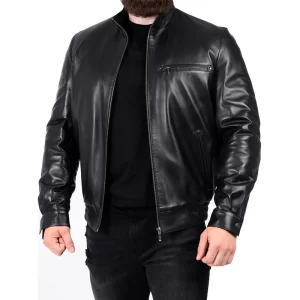 Men Leather Designer Biker Jacket - Image 2