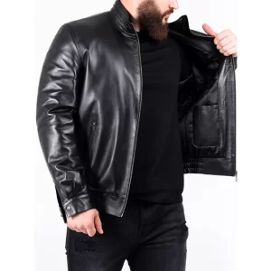 Men Leather Designer Biker Jacket - Image 3