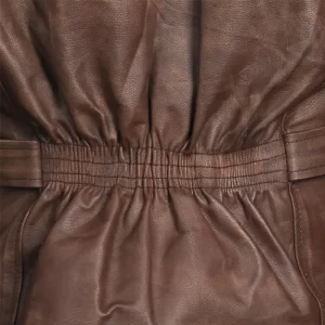 Mens Brown Biker Leather Jacket - Image 4