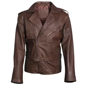 Mens Brown Biker Leather Jacket