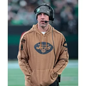 Aaron Rodgers New York Jets Salute To Service Club Hoodie - Image 4