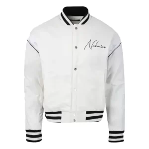 Donovan Mitchell White Bomber Jacket