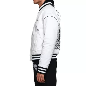 Donovan Mitchell White Bomber Jacket - Image 2