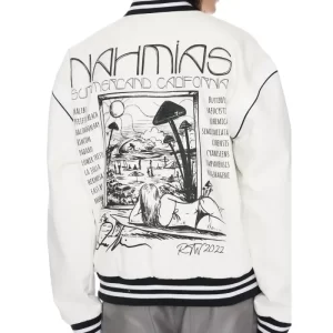 Donovan Mitchell White Bomber Jacket - Image 3