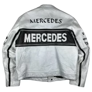 Mercedes White Leather Jackets - Image 2