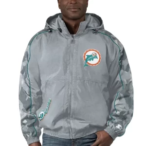 Miami Dolphins Gray Starter Jacket - Image 1