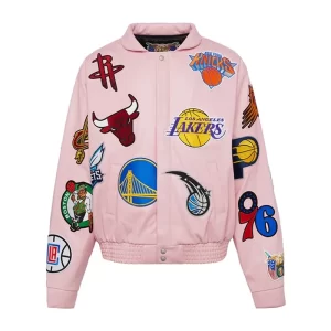 NBA Collage Vegan Pink Jacket