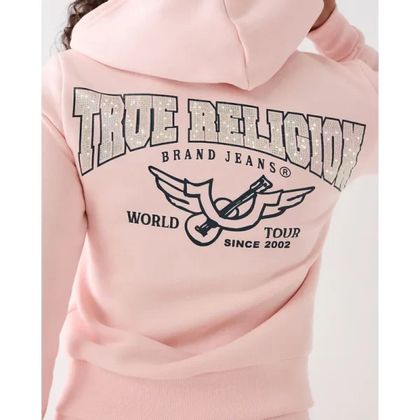 Pink True Religion Hoodie Jackets Galaxy