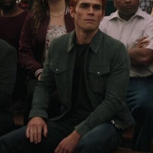 KJ Apa "Archie Andrews" Riverdale Brown Napa Leather Jacket | Shirt Style & Zipper Design