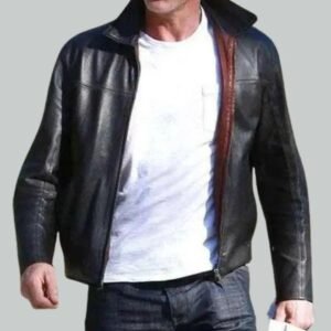Men's Real Black Leather Jacket – Classic Slim Fit Bomber Style Outerwear – Vintage Inspired Leather Biker Coat