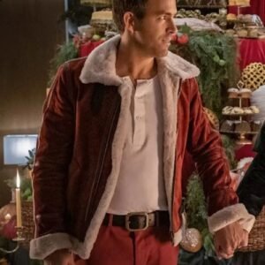 Ryan Reynolds Spirited Clint Briggs Red Leather Jacket - Iconic Movie Replica - Image 1