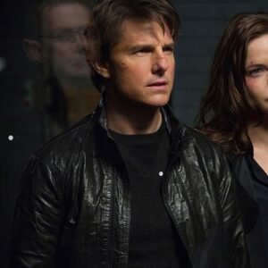 Tom Cruise Mission Impossible: Rogue Nation Black Leather Jacket | Ethan Hunt Replica - Image 4